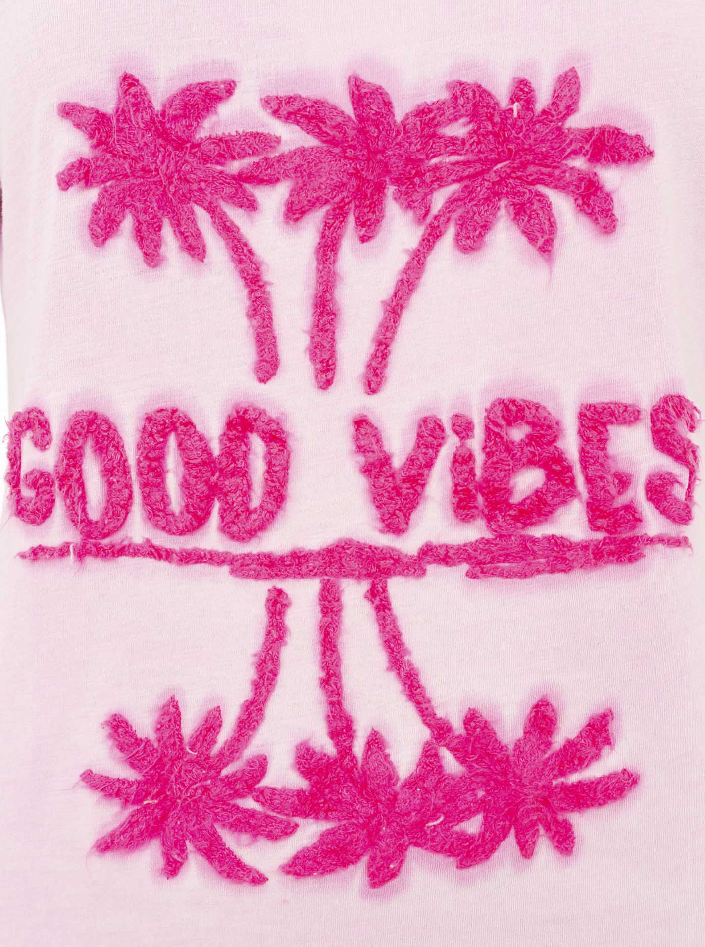 T-Shirt "Good Vibes unter Palmen - Rosa - Zwillingsherz
