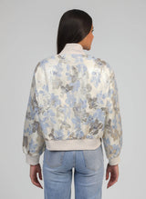 Ange Paris Jacke im Bomberstil Cassyani Brokat Silber glänzend Beige