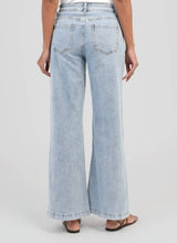 An'ge Paris Jeans PAFLI Blau mit feiner Blütenstickerei