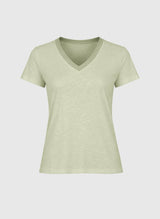 An'ge Paris T-Shirt Terry V-Ausschnitt - Salbei - Viskose