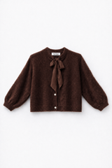 Flauschige Strickjacke mit Schluppen-Kragen: Anthrazit