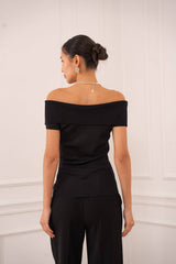 Choklate Paris Bardot-Oberteil Lurex Schwarz