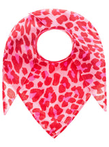 Zwillingsherz Dreieckstuch 100% Kaschmir Leo Print Bubblegum Pink