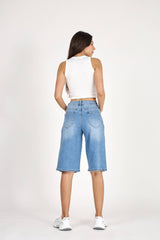 Ana & Lucy Bermuda Baggy Dad weite Passform Hellblau