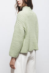 Lanidor - Kuschel-Pullover mit hohem Kragen - Grün