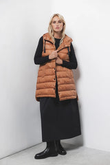 Lanidor - Steppweste mit Kapuze - Rost-Orange