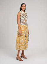 Ange Paris Langes Sommerkleid "Oprizia Camilla" Ecru im Hemdblusenstil
