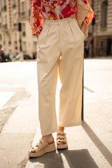 Choklate Paris Hose "Audrey" Baumwoll-Lyocellmix Ecru