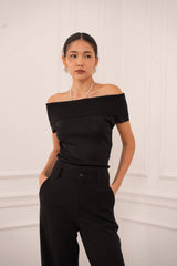 Choklate Paris Bardot-Oberteil Lurex Schwarz