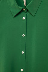 Lanidor Satinhemd Einfarbig Gras-Grün - Klassischer Kragen Regular Fit