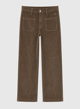 AN’GE Paris Cordhose PALIVIVI gerader Schnitt Hellbraun verwaschen