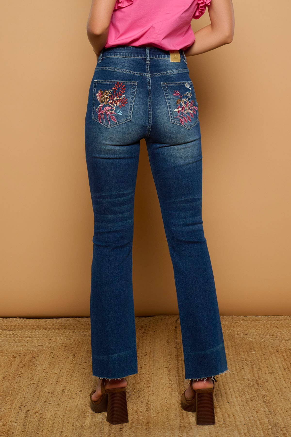 Minueto Jeans Medusa mit Stickerei Blau
