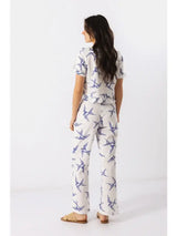 Weite Sommerhose mit Schwalbenprint aus 100% Baumwolle - Lanidor Portugal