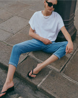 ANA & LUCY Mom-Fit Jeans „Jeanne" gewaschen - Hellblau -  Retro-Vibes