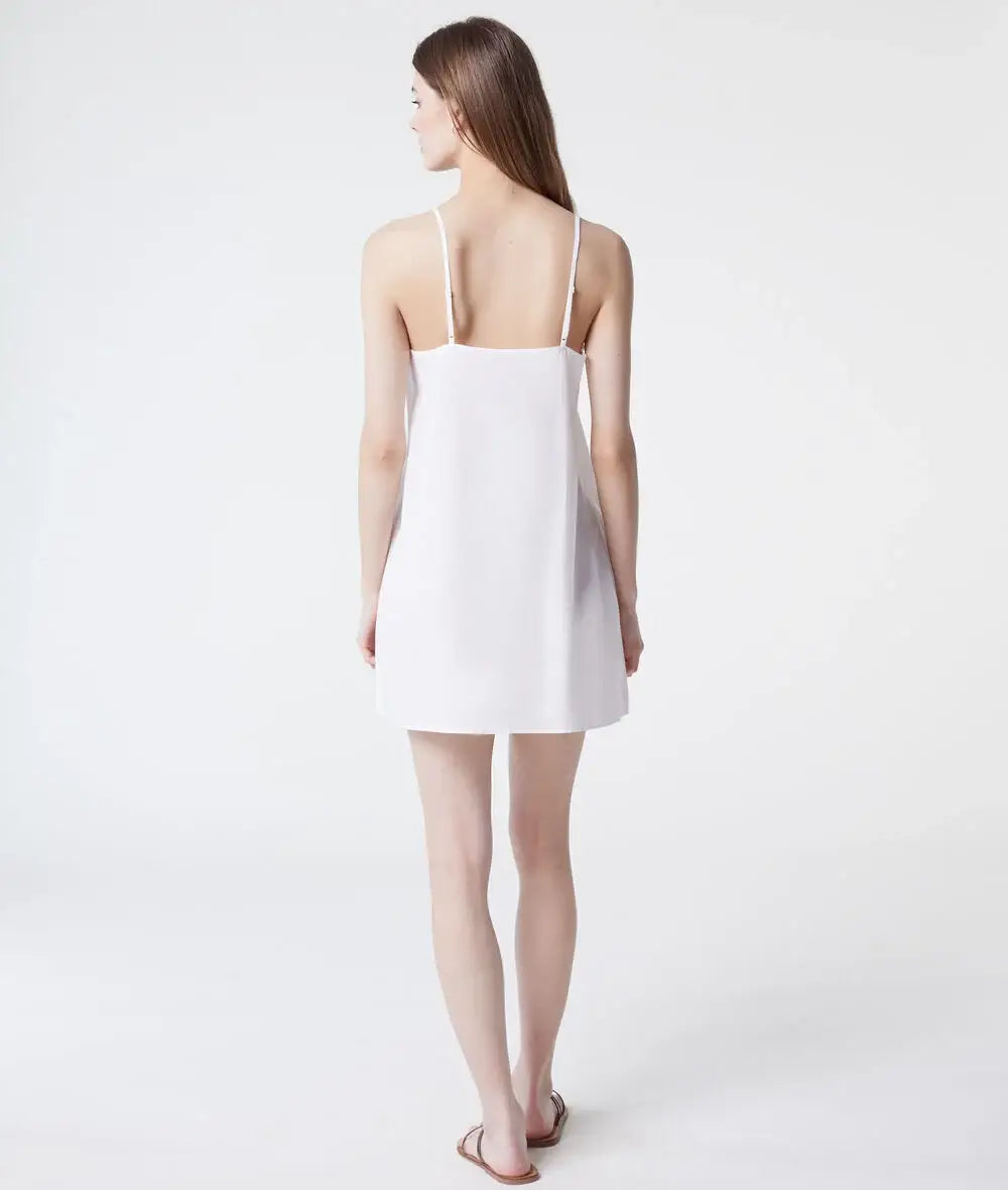 Choklate Paris -Schlichtes Unterkleid-Kleid Slipdress mit verstellbaren Trägern - Weiß