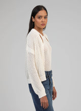 Ange Paris Strickjacke Valerio Ecru Baumwollmix