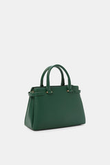 Lanidor - Kunstleder Handtasche Gras-Grün mit Metallverschluss