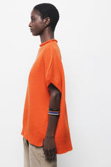 Lanidor - Pullover in Orange - Glattstrick mit kurzen Fledermausärmeln