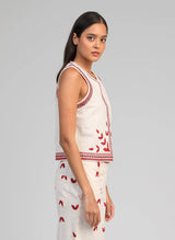 Ange Paris Blusen Top Somina 100% Baumwolle Ecru