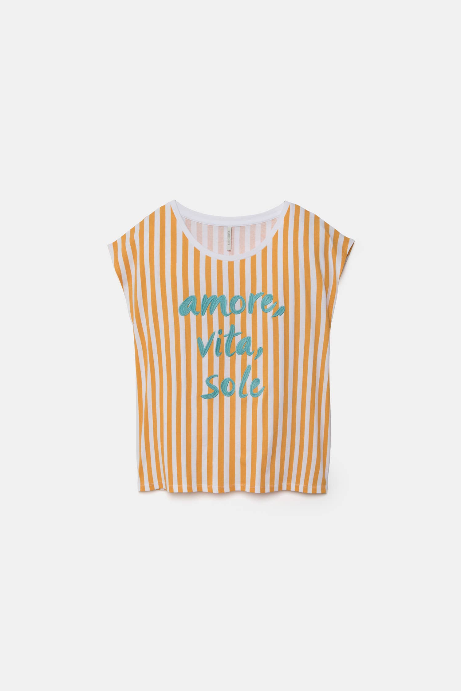 Gestreiftes besticktes T-Shirt (454336-273): M