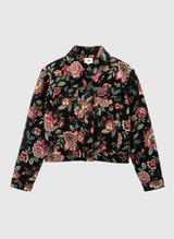 Ange Paris Jacquard-Jacke HALINO Blumenprint Schwarz