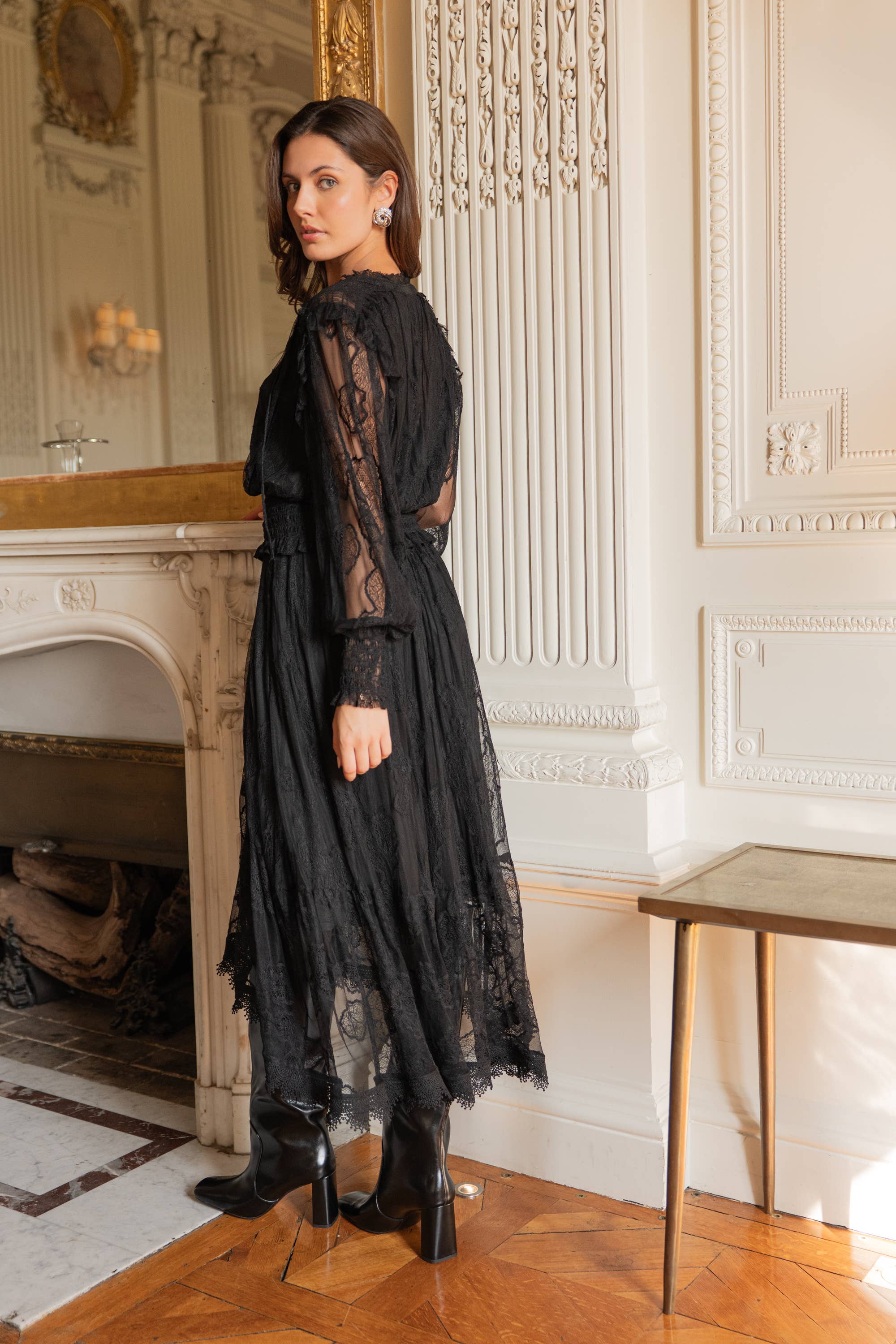 Bluse September V-Ausschnitt - 80966-2: Ecru/Noir / 1S-1M-1 L
