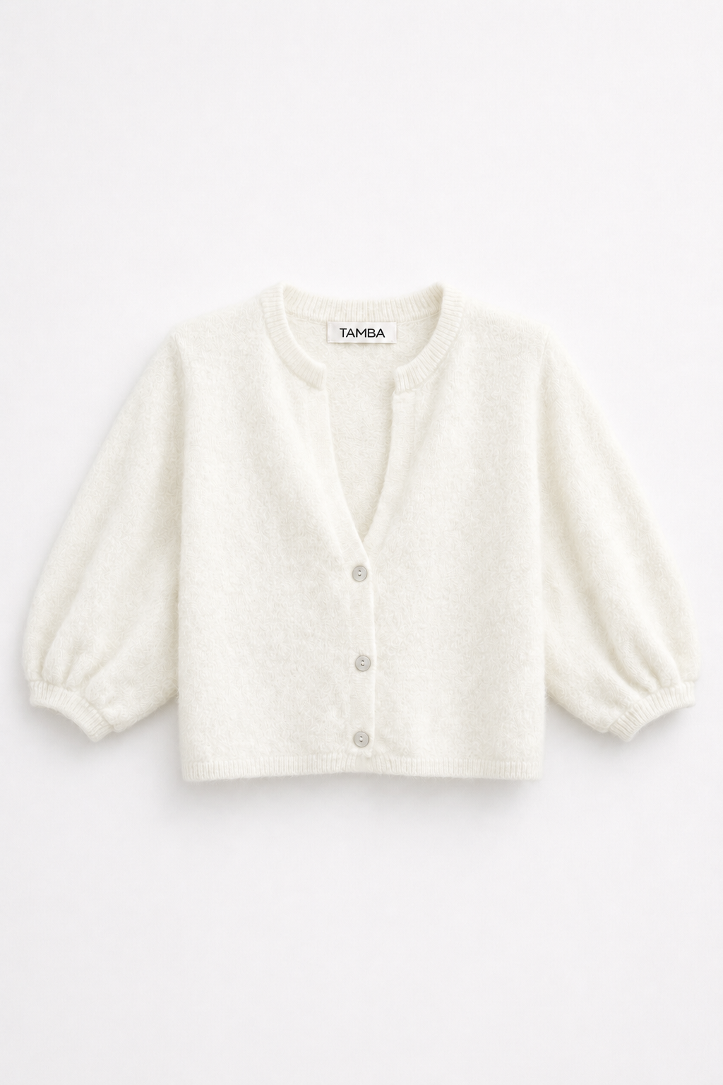 Angora Strickcardigan mit V-Ausschnitt: Anthrazit / Einheitsgröße
