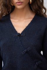 Pullover mit Wickeloptik PU50: Ecru / TU (S-L)