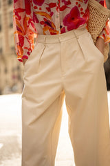 Choklate Paris Hose "Audrey" Baumwoll-Lyocellmix Ecru