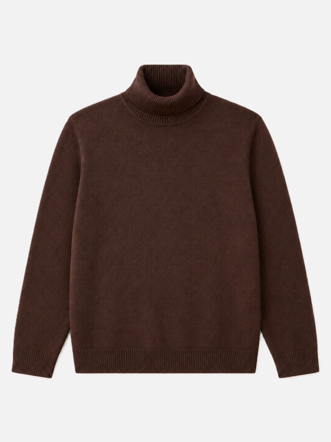 TAMBA Feinstrick-Rollkragenpullover mit Viskose und Angora Schokolade