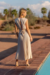 Choklate Paris Satin-Top Maguie Beige mit Schleifenverschluss