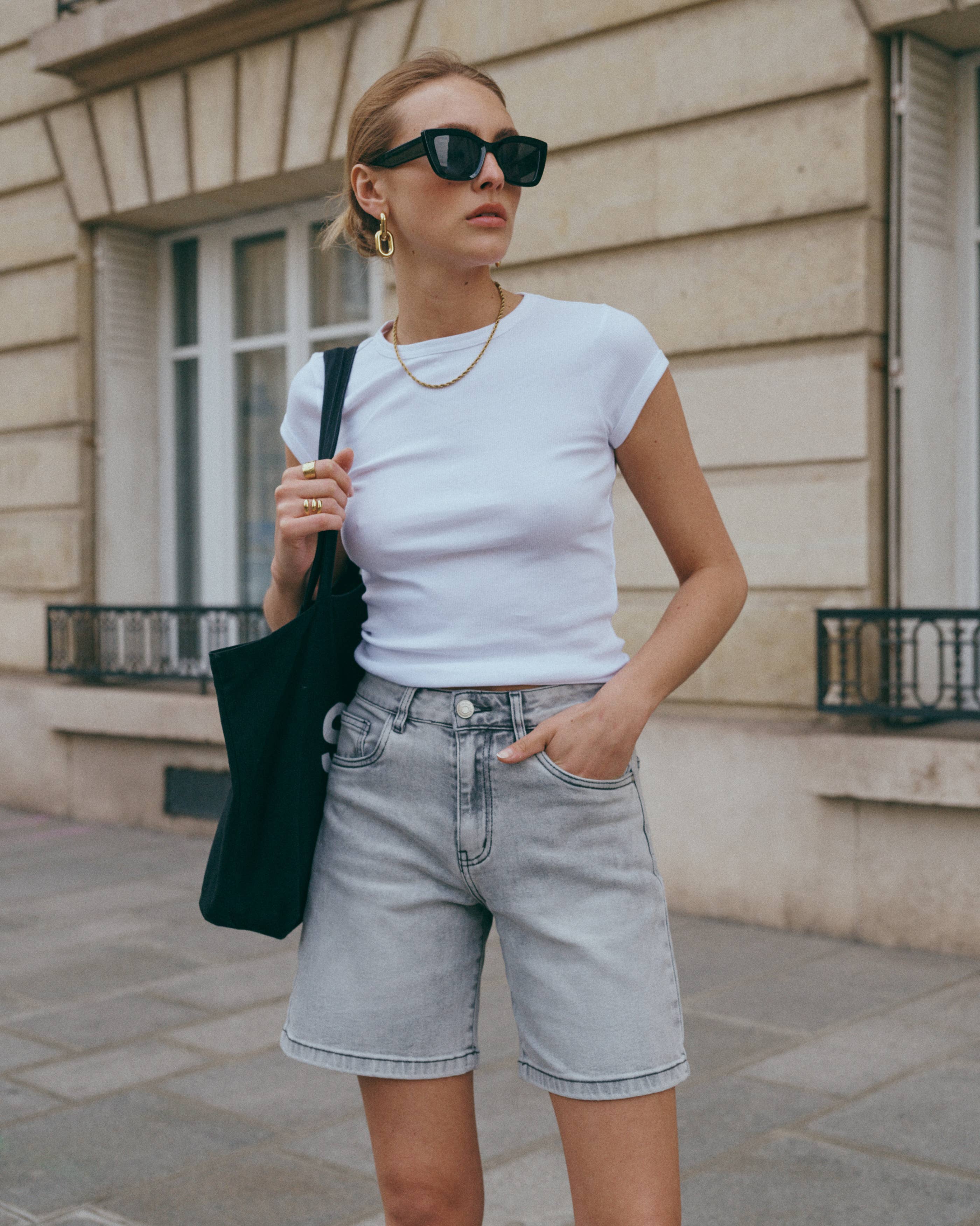 Baggy-Shorts aus Jeans „Cyria“ - Ana & Lucy*: Hellgrau / 1(T36) 1(T38) 1(T40) 1(T42) 1(T44)