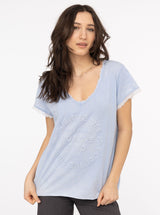 Zwillingsherz Shirt Tail - Positive Mind- 100% Baumwolle - Hellblau