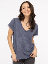 Zwillingsherz Shirt Tail - Positive Mind- 100% Baumwolle - Navy