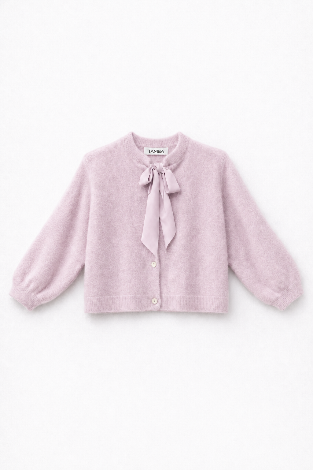 Flauschige Strickjacke mit Schluppen-Kragen: Puder