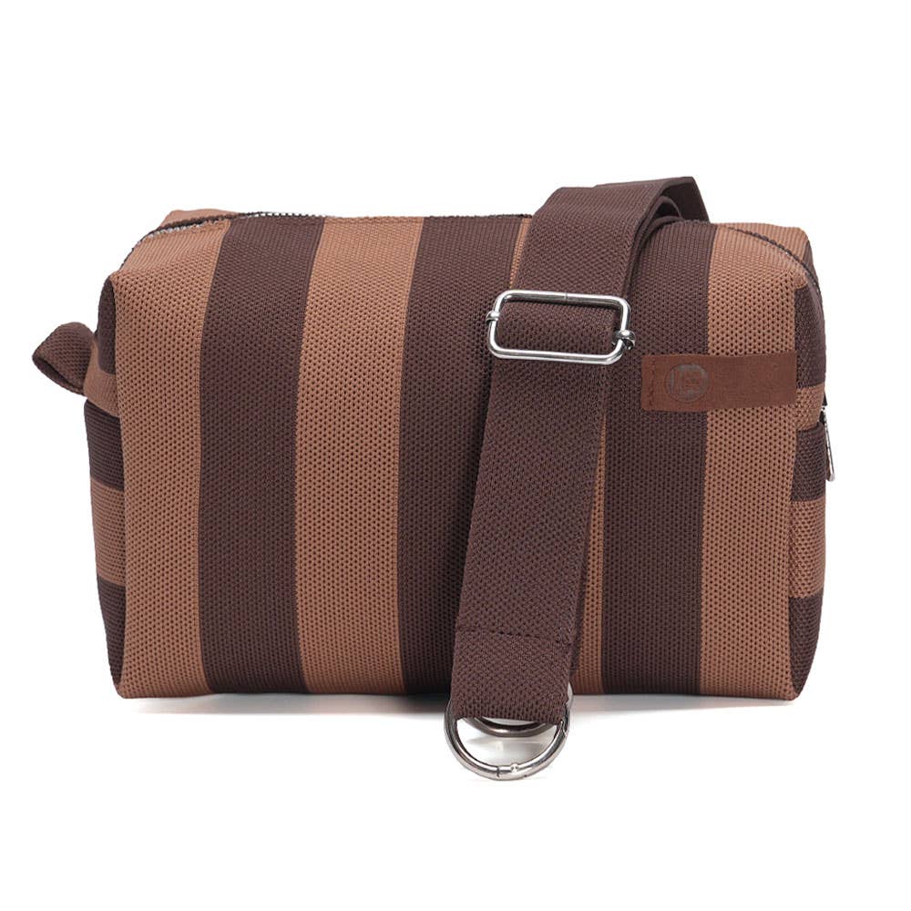 LOT83 Umhängetasche Megan 17 Beige Braun gestreift