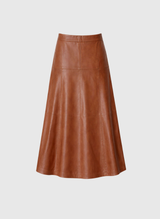 An’ge Paris langer Kunstlederrock JAMALA Camel