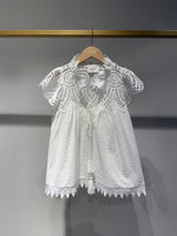 Choklate Paris Bluse "Elsa" aus bestickter Baumwolle Weiß
