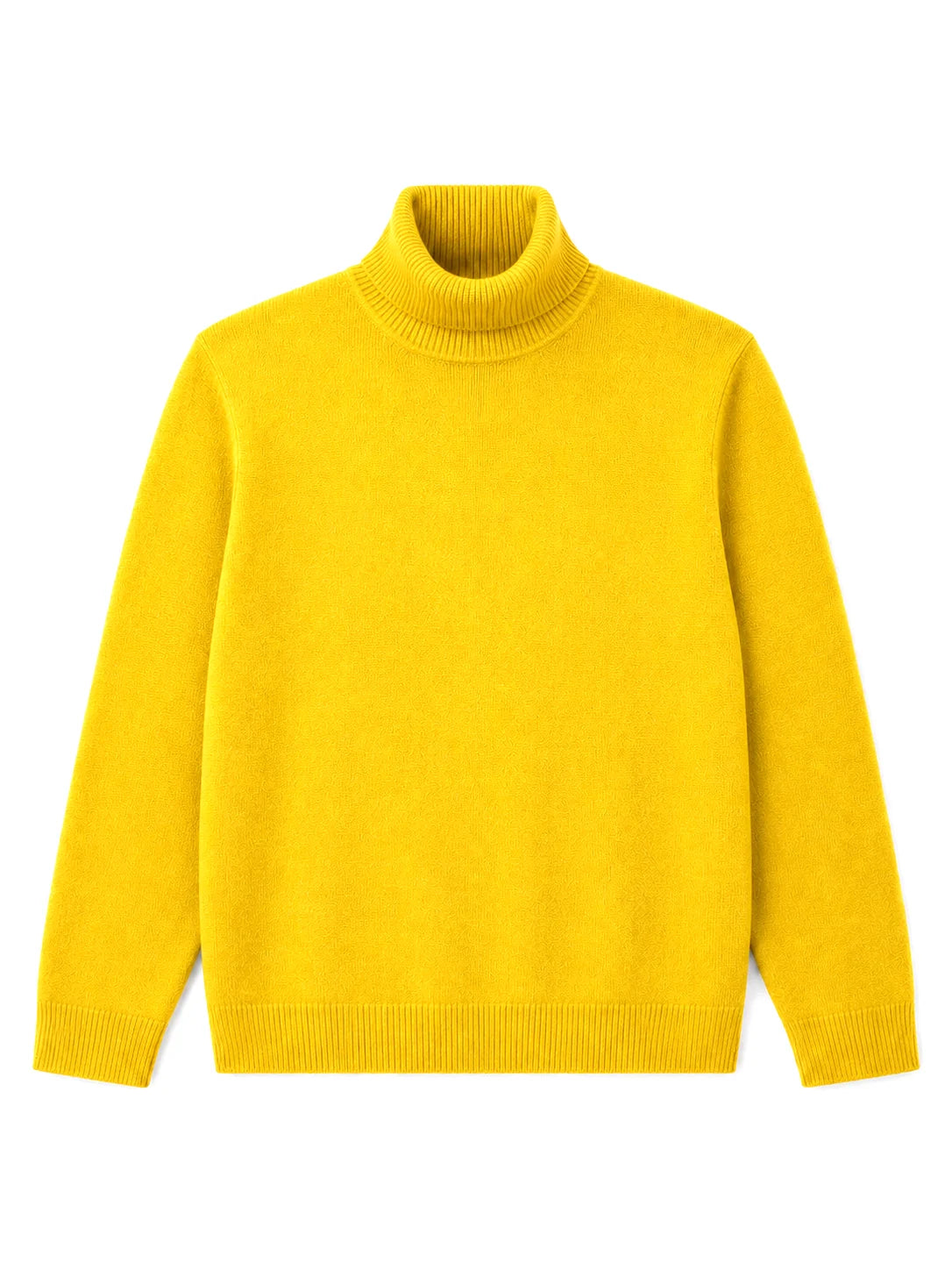 TAMBA Feinstrick-Rollkragenpullover mit Viskose und Angora Gelb