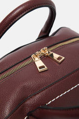 Lanidor - Handtasche in Bordeaux mit Kontrastnähten