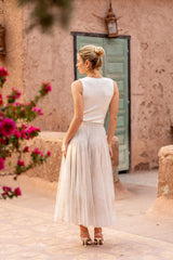 Choklate Paris - Ambre Rock aus Tüll mit Toile-de-Jouy-Print - Ecru - Romantischer Tüllrock