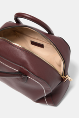 Lanidor - Handtasche in Bordeaux mit Kontrastnähten