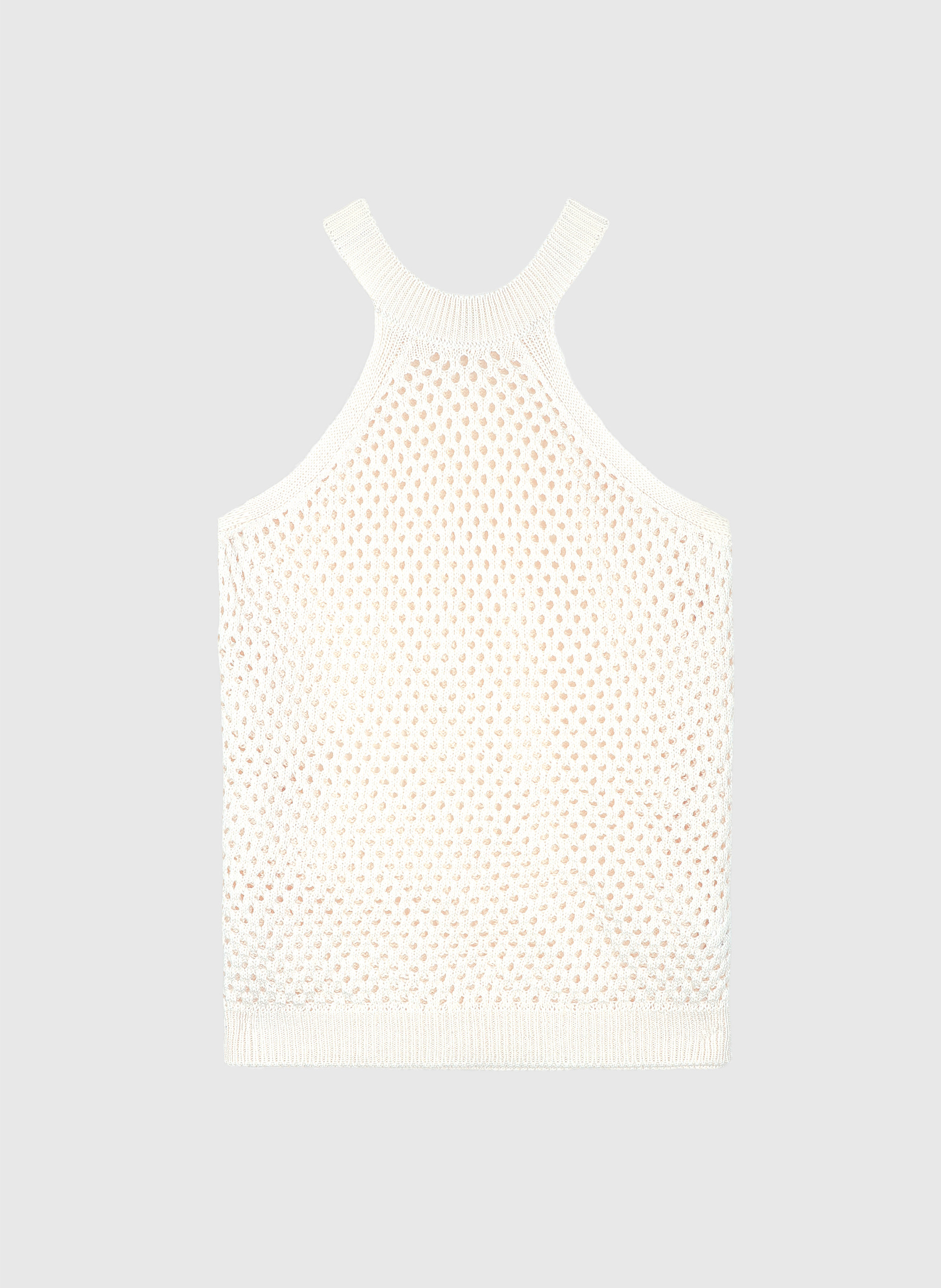 Ange Paris Trägershirt Lochstrick Virgil Ecru