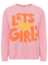 Zwillingsherz Pullover Wollmix "Lets Go Girls" Rosa | Statement-Strick