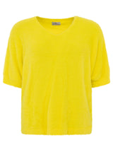 Zwillingsherz Kurzarm Pullover Mohair-Optik "Uni" Sonnengelb