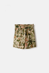Lanidor Shorts "Botanica" aus 100% Baumwolle mit Bindegürtel