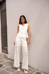 Choklate Paris Hose aus Spitze Élodie - Weiß