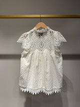 Choklate Paris Bluse "Elsa" aus bestickter Baumwolle Weiß
