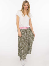 Zwillingsherz Rock "Jungle Leaves" Viskose - Olive