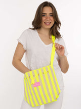 Zwillingsherz Schultertasche Stripes - Gelb - Modernes Streifen-Design